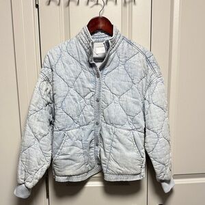 Blank NYC Denim Blue Quilted Jacket Size Small